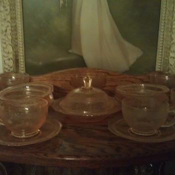 Pink Florentine Depression Glass