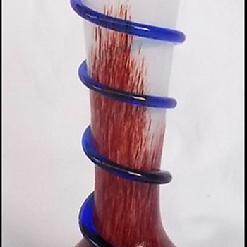 KRALIK (? ) OPAL SNAKE VASE - Art Glass