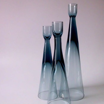 Bengt Edenfalk Candleholders for Skruf - Art Glass