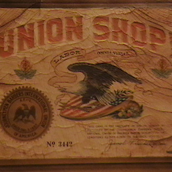 1920's-1930's Barber Shop Union Sign - Advertising