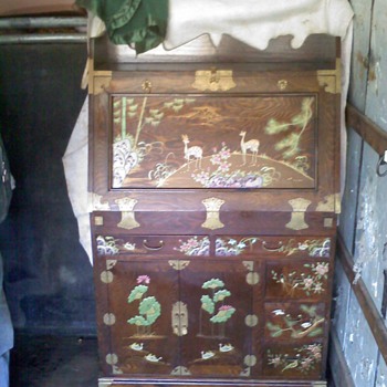 Korean desk and bookcase I think would like help in identifying - Asian