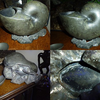 Pewter Nautilus Shell Spoon Warmer - Kitchen