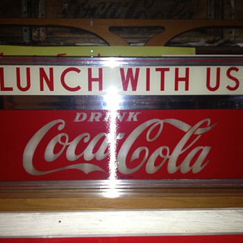 50s Coca Cola light up sign "lunch with us" - Coca-Cola
