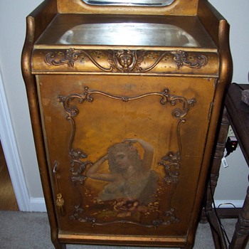 Antique Art Nouveau Wooden "Sheet Music" Cabinet