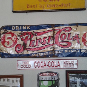 Antique Pepsi-Cola Sign - Signs