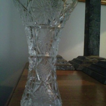 Etched cut crystal bud vase, vintage or antique - Glassware