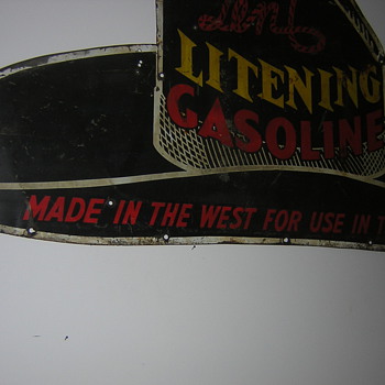 LITENING GASOLENE SIGN