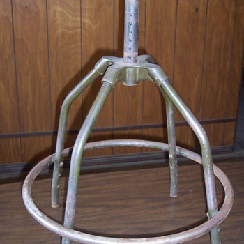 Vintage Irwin Pedersen Arms Co War Dep't wood seat stool - Furniture