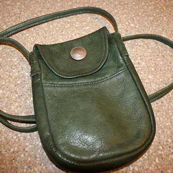 Vintage Leather Handbag with Buffalo Nickel Snap - Womens Clothing