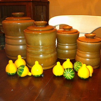 Frankoma Ringed Cannister Set - Art Pottery