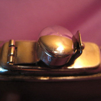 Antique Leather Flask made to look like cigarette case - Bottles