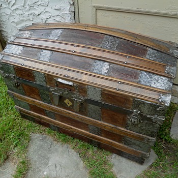Antique Leather Trunk Restored - Furniture