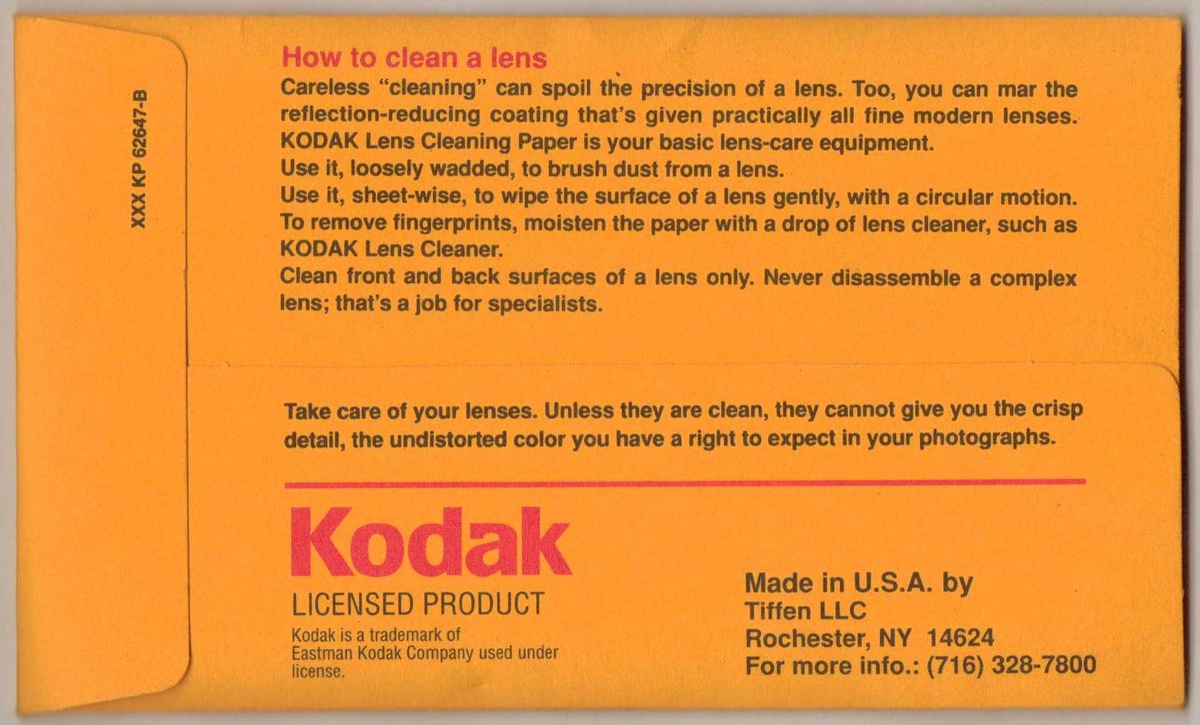 Kodak Lens Cleaning Paper Collectors Weekly