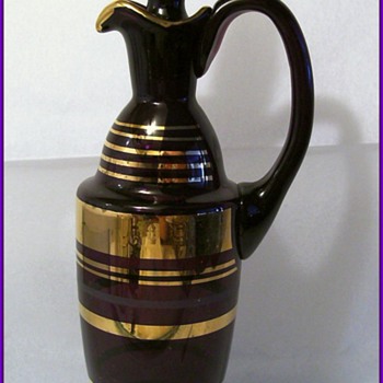 Vintage PURPLE Czech Decanter - Art Glass