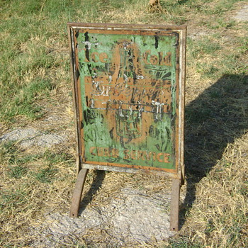 RARE Dr. Pepper Sidewalk Sign Curb Service 1938