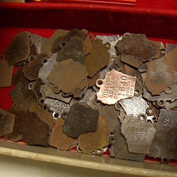 1920 Wisconsin Figural Dog Tags - Advertising