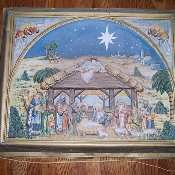 1954 nativity plaque - Christmas