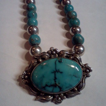 Tuquoise & sterling neckless - Fine Jewelry