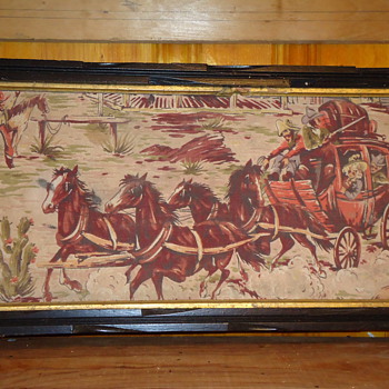 Oil on canvas Western stage coach paintings