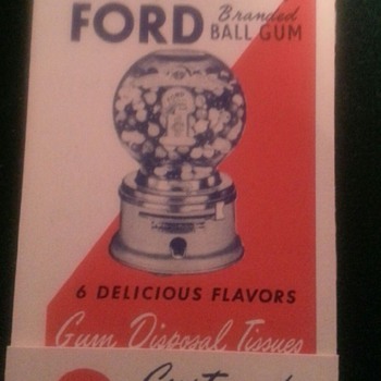 Ford Gumball disposal tissues NOS - Coin Operated