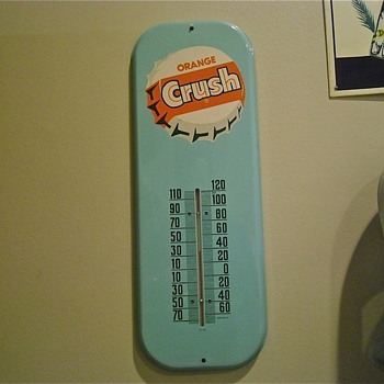 Orange Crush Aqua Thermometer 50s era, NOS!