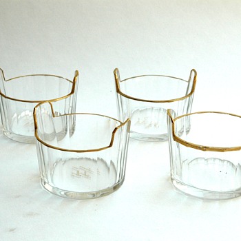 set of 4 miniature salts by DAUM NANCY - Art Glass