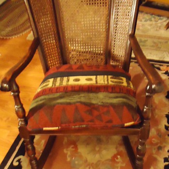 1925 Cowan Mahog. Wick. Rocking chair, 1925 ad Nat. Geo. Winter in Phoenix! Only 60 hours from Chicago, 80 hrs. from N. Y.!