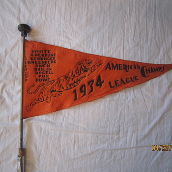 1934 Detroit Tigers Baseball American League Champs All In One Pennant Cane - Baseball