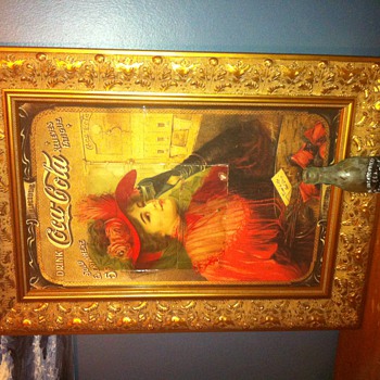 Coca-Cola 1909, "Good To The Last Drop" rare 14x22 sign, remnant overlaying reprint  - Coca-Cola