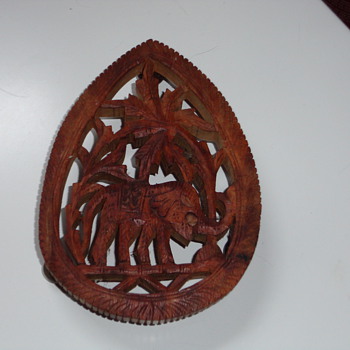 hand carved teak trivet