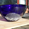 Hadeland Norway Blue Bowl with silver leaf addition.