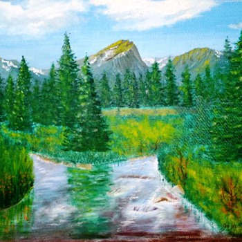 Original Mountain Landscape Painting