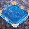 Vintage Opalescent Blue Pin Tray Souvenir Dish