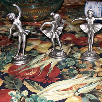Vintage Depose Italy Pewter Ballerinas