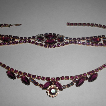 Amethyst bracelet and choker - Costume Jewelry