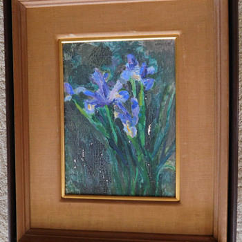 Old Oil Painting of Iris on Canvas. Mysterious "Gift" to Esso Standard - Visual Art
