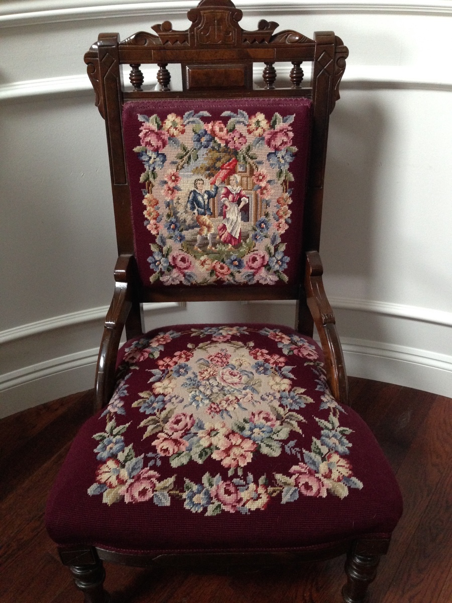 Antique Chair with Embroidered Cushions Collectors Weekly