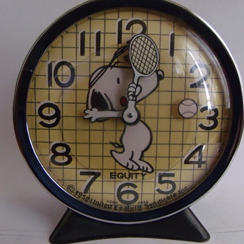 1971 Snoopy "Tennis" Clock and Wrist Watch - Wristwatches