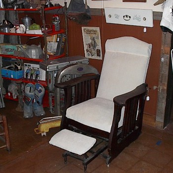 Antique Glider/Recliner w/attached footstool - Furniture