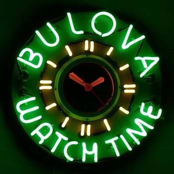 Bulova Watch Time Neon Clock - Clocks