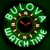 Bulova Watch Time Neon Clock