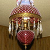 Antique Cranberry Hobnail Hanging Lamp