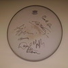 Drumhead Autographed by David Letterman and "The World's Most Dangerous Band"  