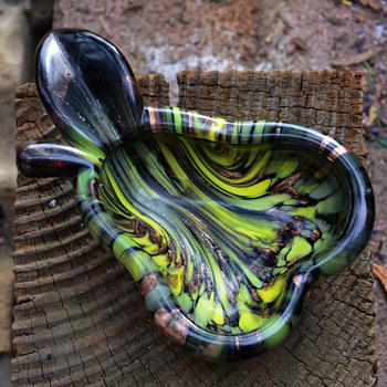 Glass Pear Ashtray or Bowl - Art Glass