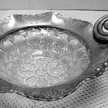 Sterling Around Glass Bowl? Dish? - Glassware