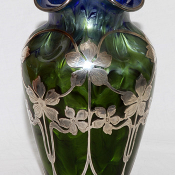 Loetz Titania 2534 & Silver Overlay Group - Art Glass