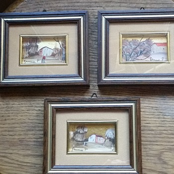 Miniature paintings on gold background - Visual Art