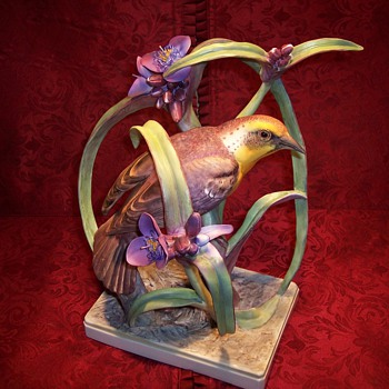 Royal Worcester Yellow Headed Blackbird - Art Pottery