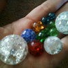 Beautiful Glass Marbles that look like shadderd glass inside? 