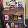 oil cans and spark plugs 